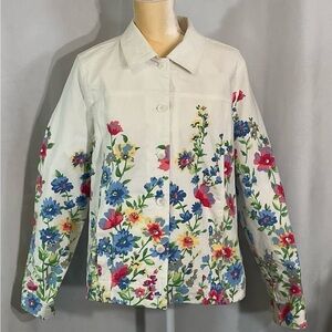 Appleseed's button front spring jacket, size L